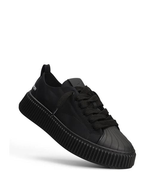 Rhun Black 2020 Treble Triple Ribbed-Sole Shell-Toe Sneakers for men