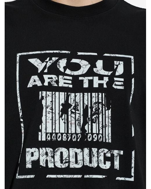 44 Label Group Black Graphic-Print T-Shirt