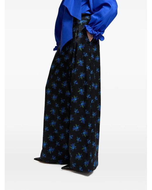 Essentiel Antwerp Blue Karmen Floral-Print Palazzo Pants
