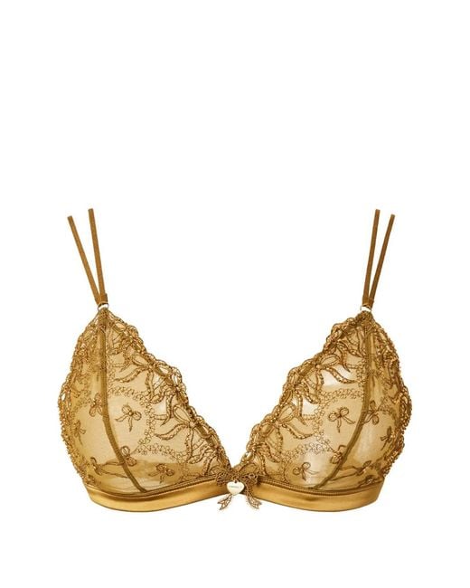 Twinset Natural Embroidered Tulle Bra