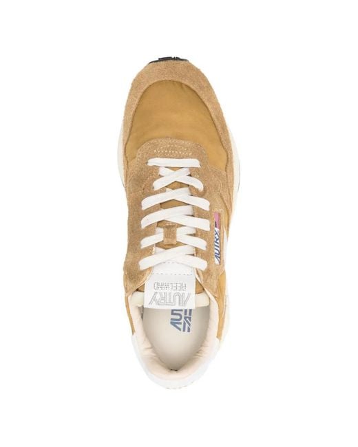 Autry White Reelwind Suede Panelled Sneakers for men