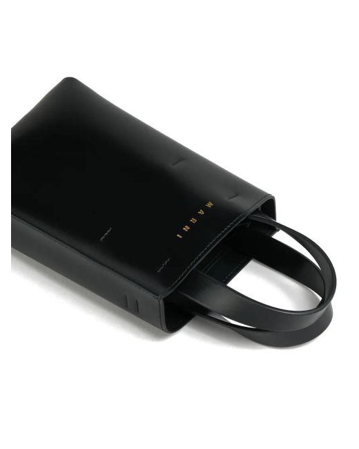 Marni Black Nano Museo Leather Tote Bag