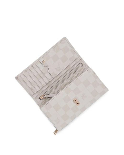 Joop! Gray Check-Pattern Logo-Plaque Wallet