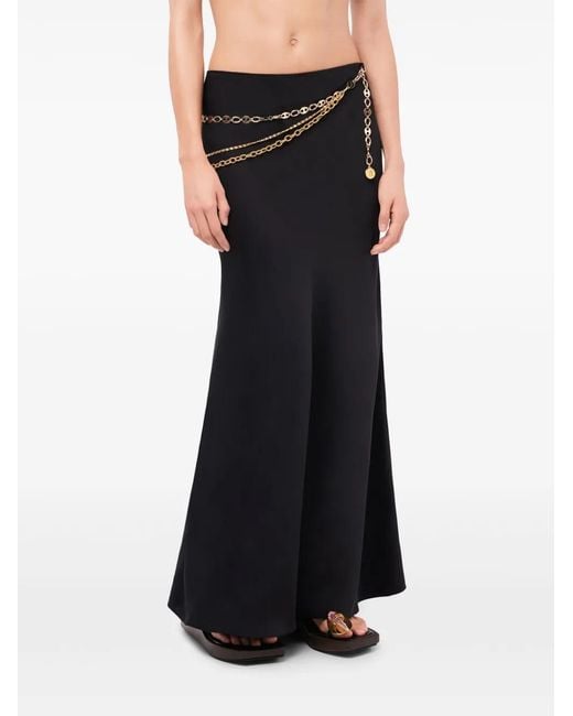 Rabanne Black Chain-Detail Maxi Skirt