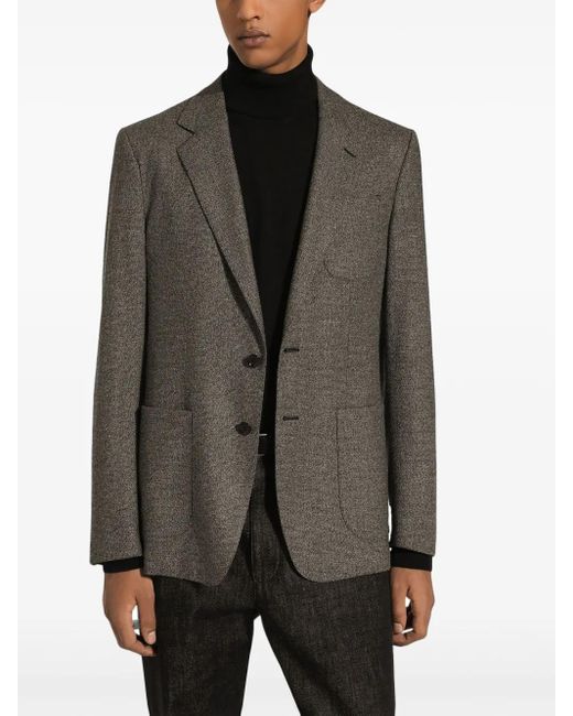 Dolce & Gabbana Brown Notched Lapel Single-Breasted Jacket for men