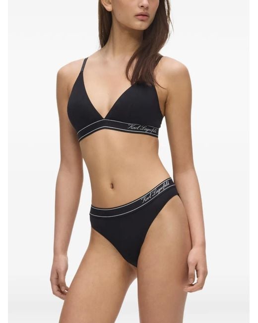 Karl Lagerfeld Black Hotel Karl Stripe Cotton Briefs