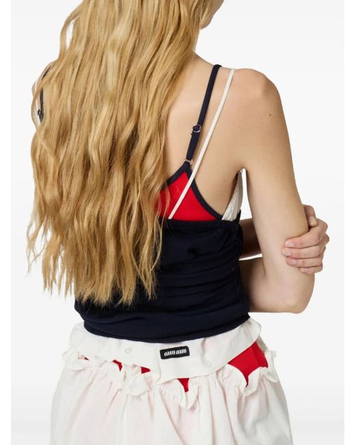 Miu Miu White Kleid mit Logo-Print