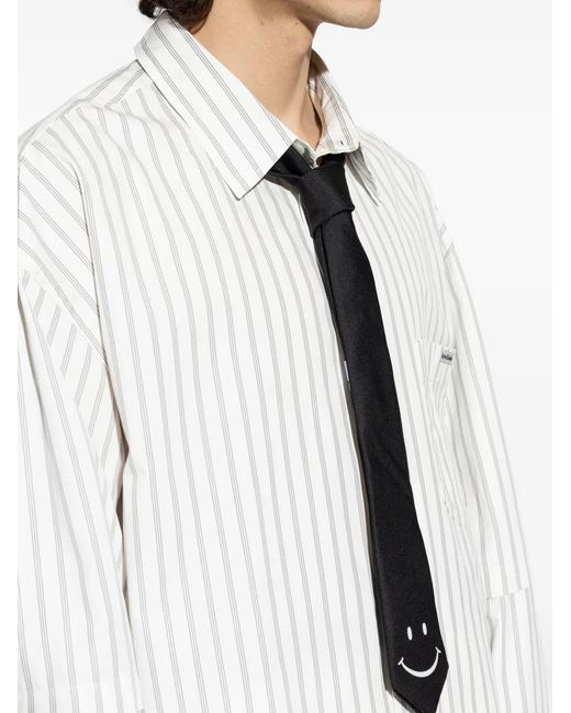 Moschino Black Smiley-Motif Silk Tie for men