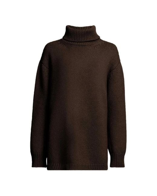 Elie Saab Brown Turtleneck Sweater