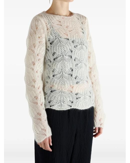 Comme des Garçons White Openwork Sweater