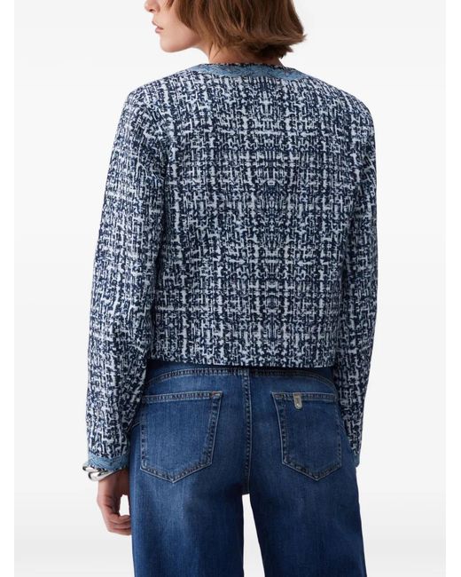 Liu Jo Blue Bouclé Braided Jacket
