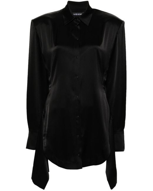 Robe-chemise à manches longues David Koma en coloris Black