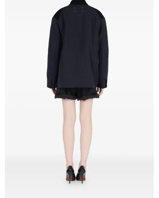 Maison Margiela Blue Corduroy-Collar Overshirt