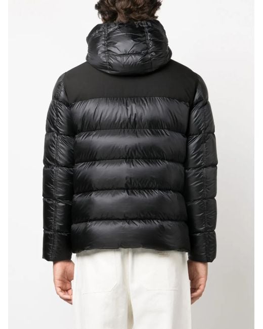 Herno Black Drawstring-Hood Padded Down Jacket for men