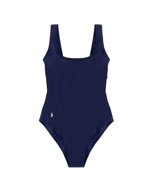Polo Ralph Lauren Blue Martinique Pony-Embroidered Swimsuit