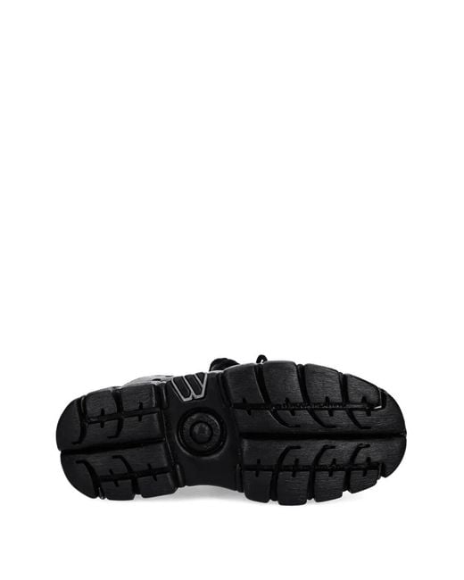 New Rock Black M-120N-C26 Lace-Up Platform Trainers