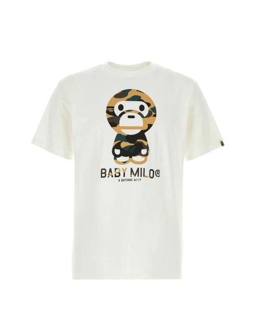 A Bathing Ape White 1St Camo Baby Milo T-Shirt for men