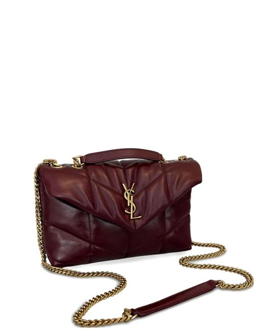 Saint Laurent Purple Puffer Toy Mini Leather Shoulder Bag