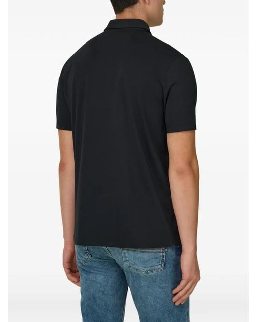 Boggi Black Half-Button Polo Shirt for men