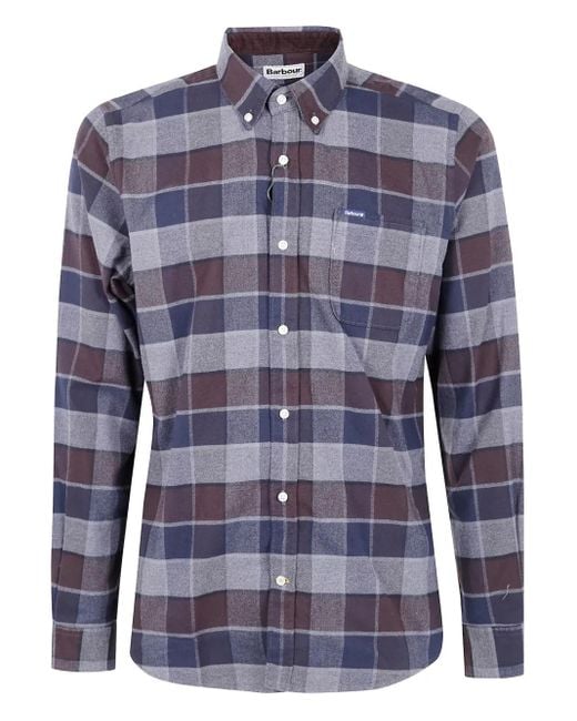 Barbour Blue "Valley Tailored" Shirt for men