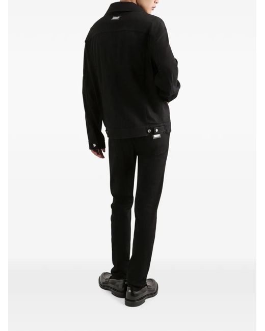 Dolce & Gabbana Black Button-Up Denim Jacket for men
