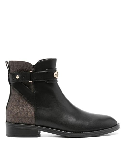 MICHAEL Michael Kors Black Darcy Monogram-Print Boots