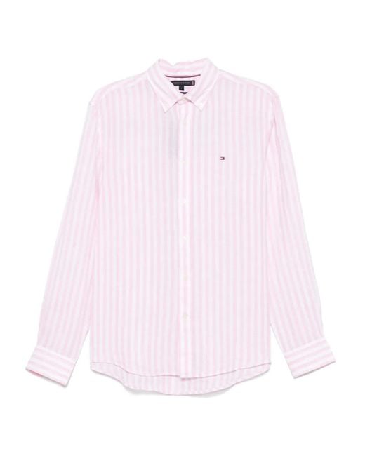 メンズ Tommy Hilfiger リネンシャツ Pink