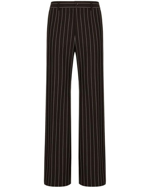 Dolce & Gabbana Black Wide-leg Virgin-wool Trousers for men