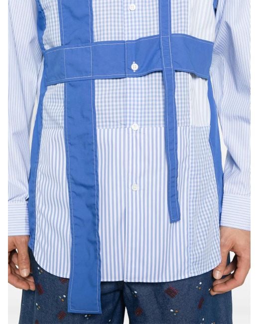 Comme des Garçons Blue Patchwork Striped Shirt for men