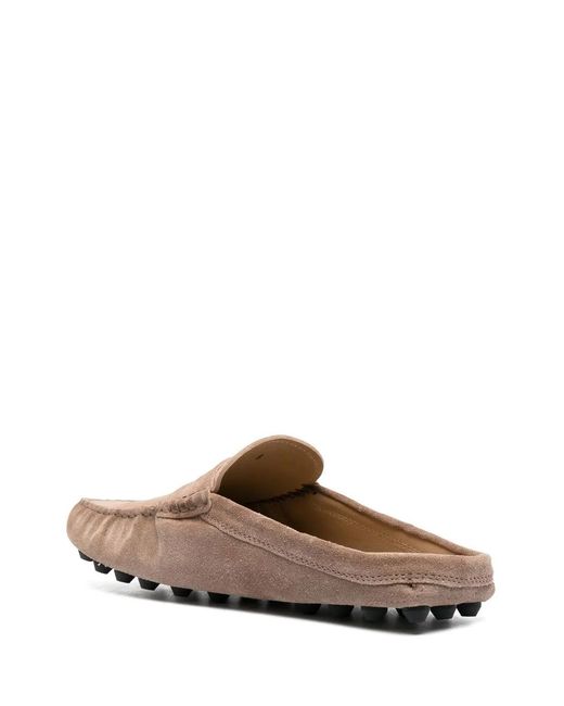 Tod's Brown Gommino Bubble Suede Mules for men