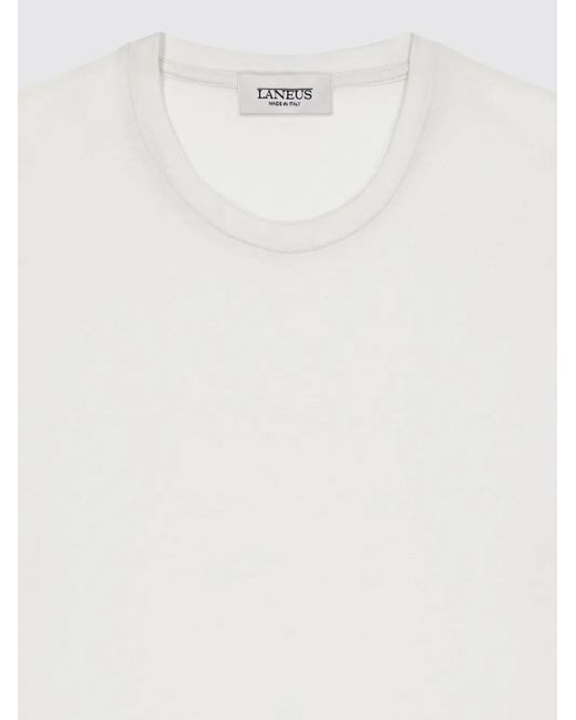 Laneus White Cotton T-Shirt for men