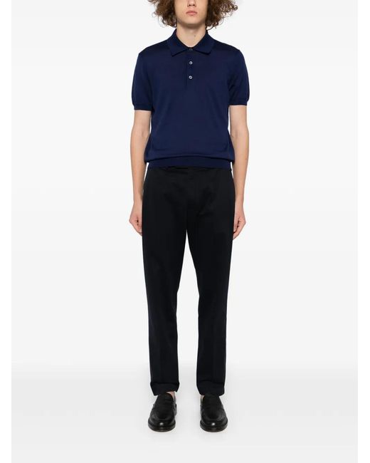 Tom Ford Blue Knitted Polo Shirt for men