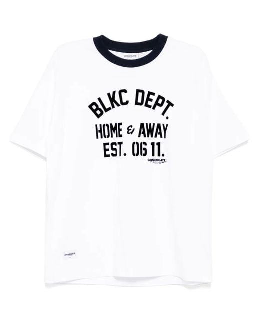 Chocoolate White Logo-Print T-Shirt for men