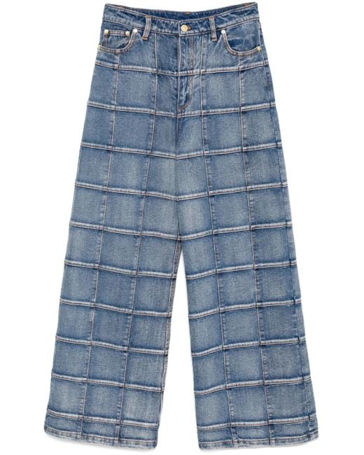 Jean Ample À Carreaux Cynthia Rowley en coloris Blue