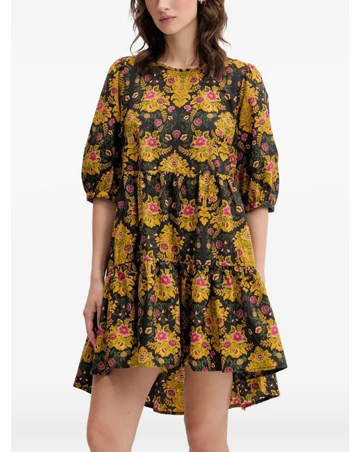 Farm Rio Yellow Floral Mini Dress