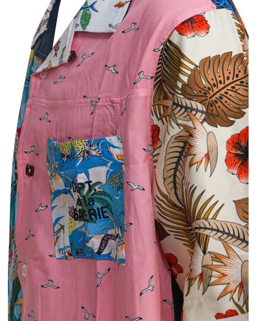 メンズ GALLERY DEPT. パッチワークパネル シャツ Pink