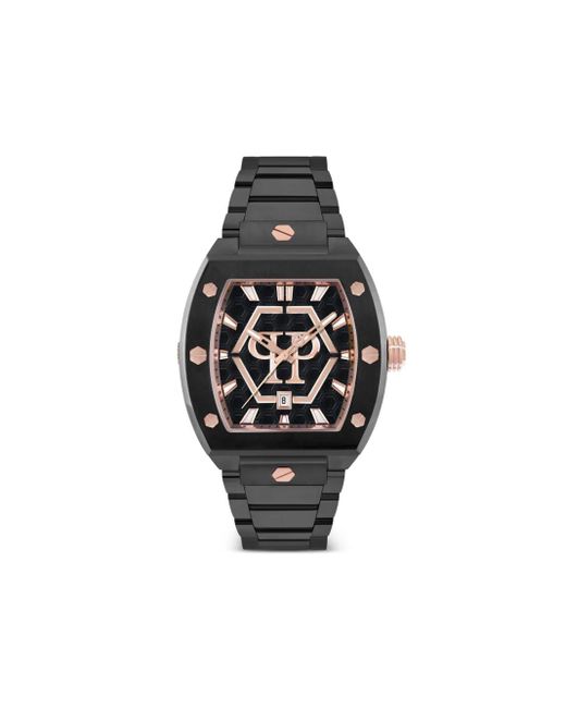 Philipp Plein Black The Hexagon Phantom 44Mm for men