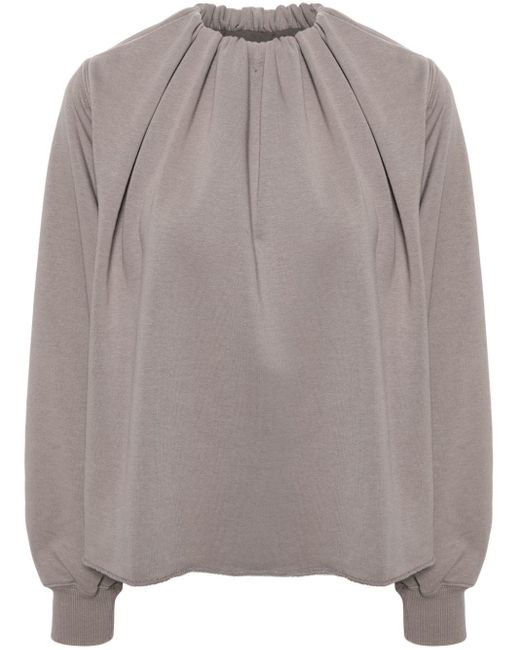 MM6 by Maison Martin Margiela Gray Four-stitch Ruched Blouse