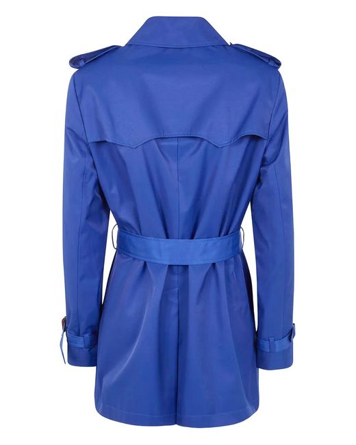Ralph Lauren Blue Button Belted Coat