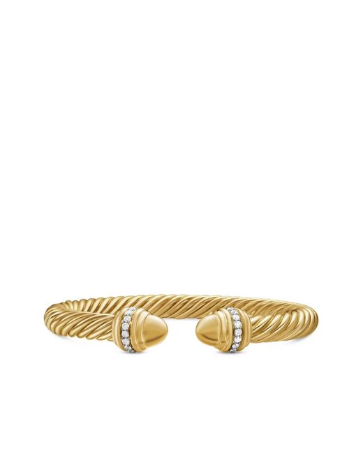 David Yurman Metallic 18Kt Classic Cablespira Diamond Bracelet (7Mm)