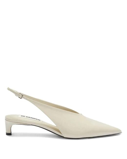 Jil Sander White Pointe Heels