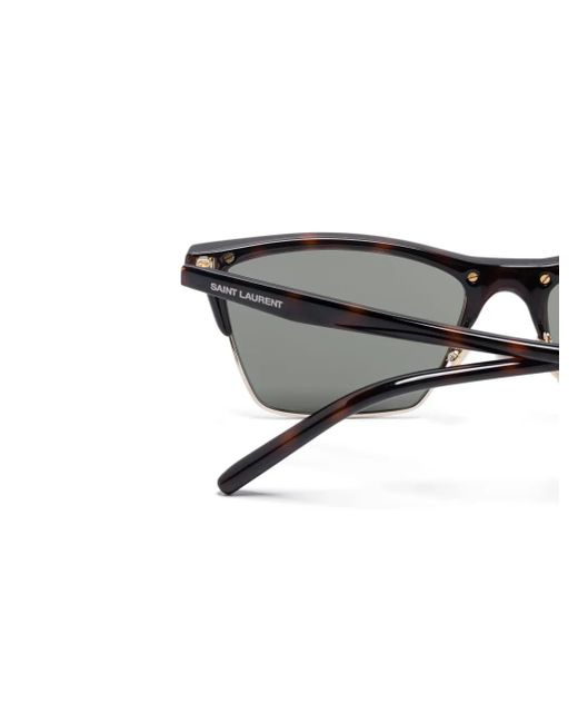 Saint Laurent Gray Square-Frame Sunglasses