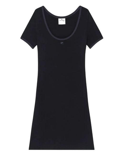 Courreges スクープネック ミニドレス Black