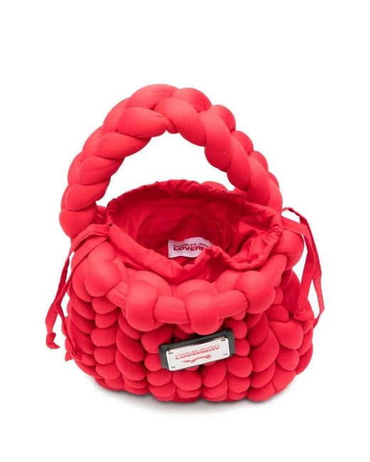 Charles Jeffrey Red Mini Marshmallow Tote Bag