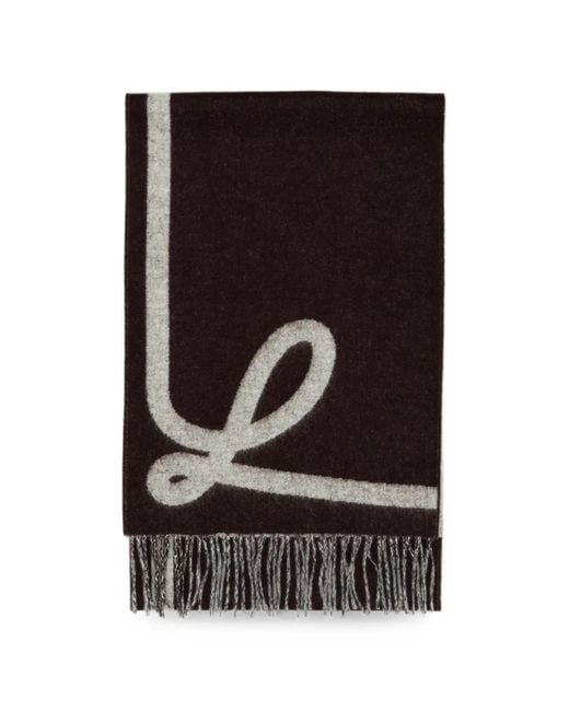 Loewe Black Fringed-Hem Scarf for men