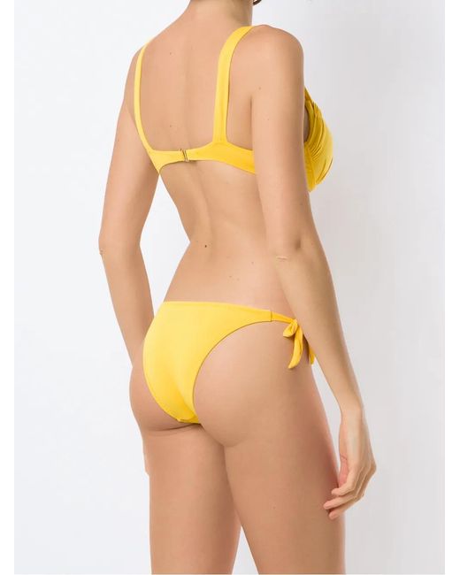 Amir Slama Yellow Ruched Detail Bikini Set