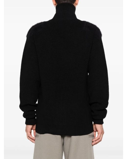 Jil Sander Black High-Neck Zip-Up Cardigan for men