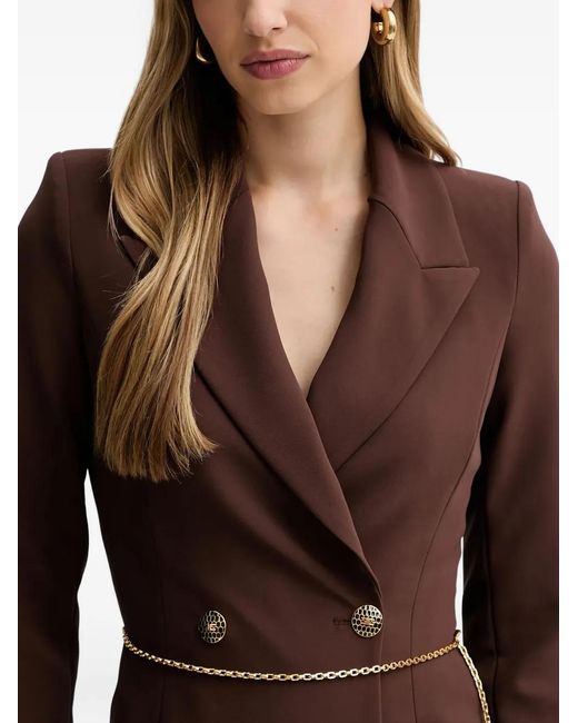 Elisabetta Franchi Brown Double-Breasted Mini Dress