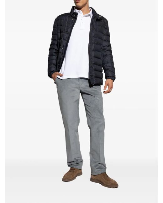 Etro Blue Down Jacket With Stand-up Collar, for men