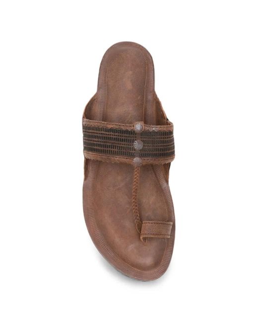 Injiri Brown Braided Toe-Loop Sandals
